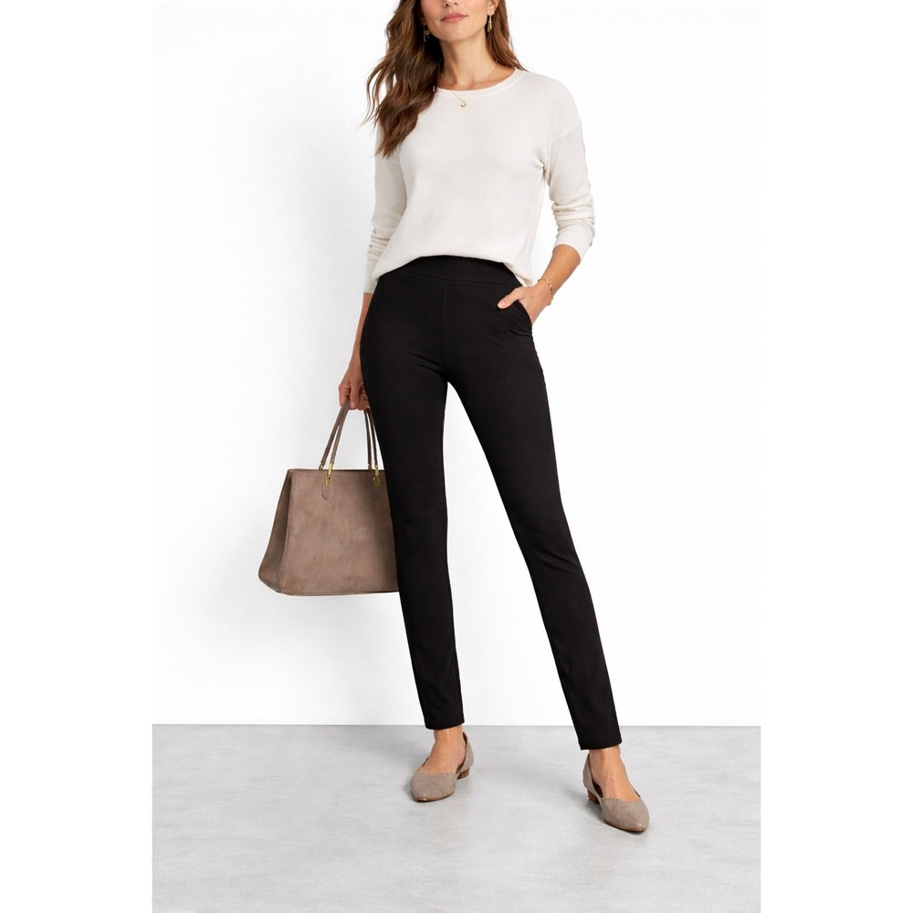 Philosophy Black Pull On Leggings Women's Medium Stretch Straight Leg